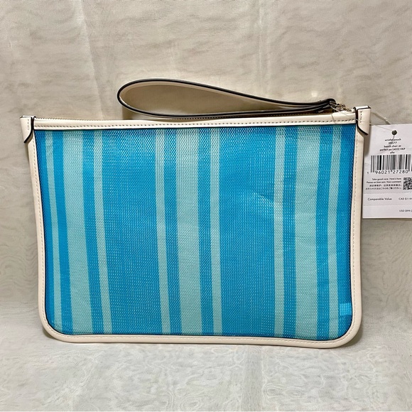 Kate Spade Ella Striped Mesh Wristlet, NWT ✨Rare ✨ - Picture 6 of 8